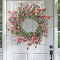 Artgar Front Door Wreath 24 Inch Spring/Summer Wreaths for Front Door, Front Door Wreaths for All Seasons for Indoor Outdoor Home Office Wall Window Wedding Farmhouse Decor (Red&Orange&Purple)-Ruum Studio Home