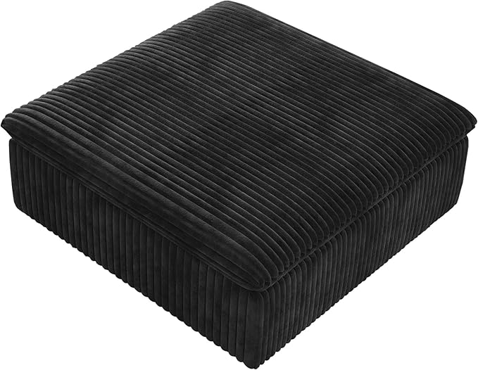 Modern Down Filled Sigle Middle Seat, Cloud Modular Sectional Sofa, Contemporary American Wide Deep Seat Couches for Living Room Apartment and Bedroom,No Assembly Required,Black-Ruum Studio Home