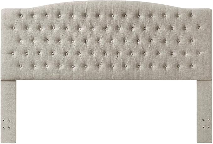 24KF Upholstered Tufted Button Linen Fabric Headboard,Comfortable Fashional Headboard King/CA King Size,Linen-Ruum Studio Home