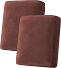 H.VERSAILTEX Velvet Stretch Couch Cushion Cover Plush Cushion Slipcover for Chair Loveseat Sofa Cushion Furniture Protector Seat Cushion Sofa Cover (2 Piece Medium Sofa Cushion Covers, Burnt Brick)-Ruum Studio Home