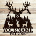Personalized Metal Signs: Custom Shed Wall Decor, Black Deer Wall Art, Home Signs Plaques, Outdoor Decorative Signage (Style A)-Ruum Studio Home