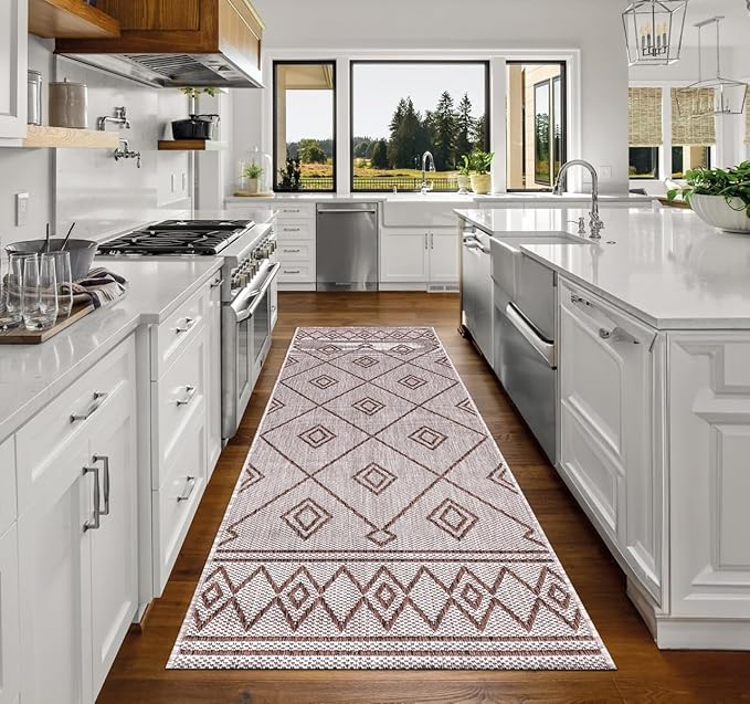 Keen Home Design Terrace Outdoor Runner Rug - 2x12 Washable Indoor/Outdoor Rug for Patio, Kitchen, Balcony, Beach, Garden, Deck and Porch, Size: 2'2"x11'10"-Ruum Studio Home