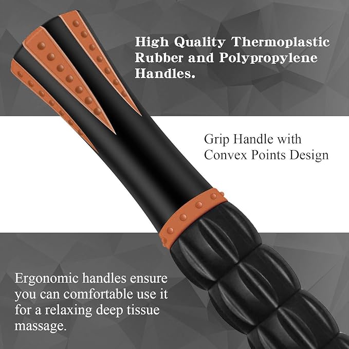 Muscle Roller Stick for Athletes - Massage Roller to Reduce Muscle Soreness, Cramping & Tightness in Legs, Arms, Back & Calves-Body-Building Apparatus-Ruum Studio Home