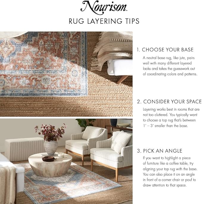 Nourison Positano Indoor/Outdoor Blue/Green 8' x 10' Area Rug, Easy Cleaning, Non Shedding, Bed Room, Living Room, Dining Room, Backyard, Deck, Patio (8x10)-Ruum Studio Home