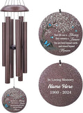 Personalized Wind Chimes, Blue Butterfly Sympathy Wind Chime, in Loving Memory for Loss of Loved Dad/Mom, Metal Large Memorial Condolences Gifts, 36inch Deep Tone Wind Chime-Ruum Studio Home