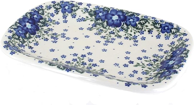 Blue Rose Polish Pottery Melanie Small Rectangular Serving Platter-Ruum Studio Home