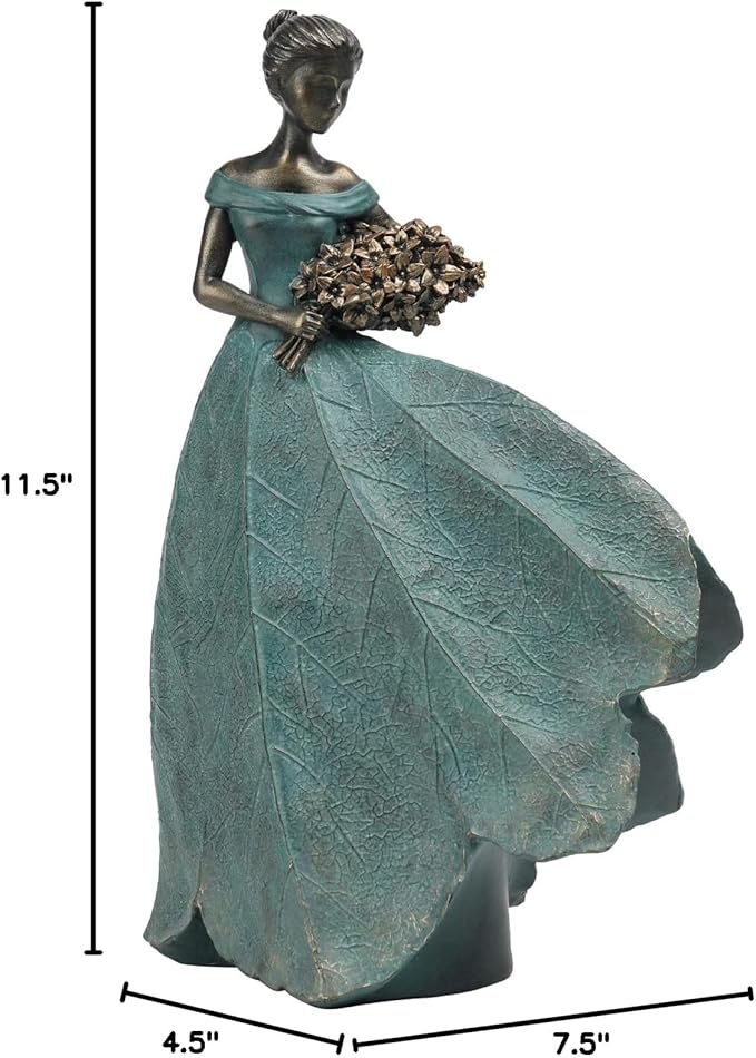 Guichifun Fairy Statue Collection Home Decoration - Leaf Angel Girls Resin Home Garden Patio Decor Memorial Gift for Mom Outside or Inside Outdoor Yard Decorations Figurines 7.5 x 4.5 x 11.5 Inch-Ruum Studio Home