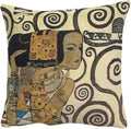 C Charlotte Home Furnishings Inc Lebensbaum Expectations Cushion Cover | Pure Cotton Decorative Cushion Case | Cushion Cover for Indoor Use | 17x17 Inch Cushion Cover for Living Room I By Gustav Klimt-Ruum Studio Home