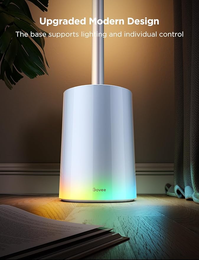 Govee Floor Lamp 2 with Matter, RGBIC, Warm Cool White LED, Alexa Compatible, 1725lm, Music Sync, Scene Modes, Smart Floor Lamp for Living Room, Bedroom, Silver(1 Pack)-Ruum Studio Home