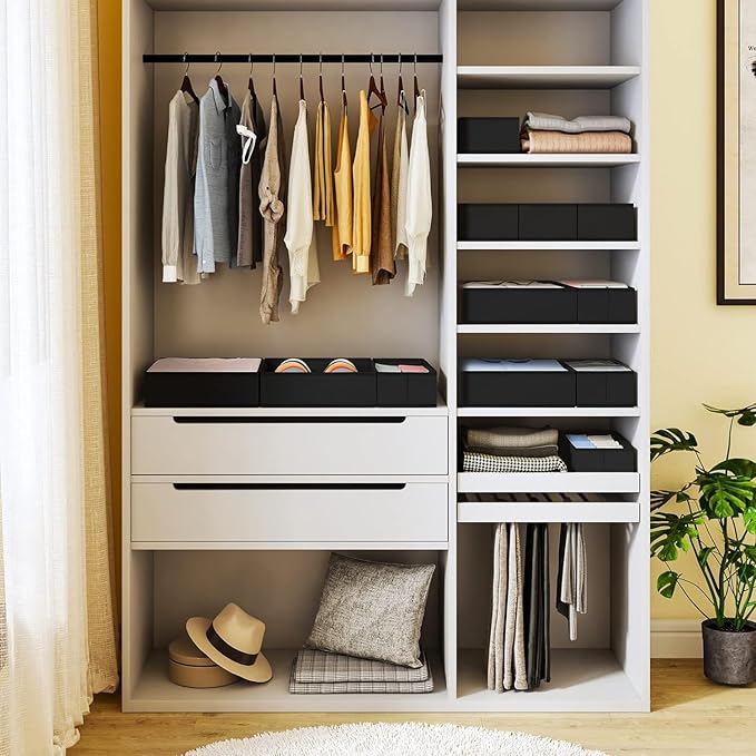 DIMJ Drawer Organizer 15 Pack - Foldable Baby Organizers and Storage & Dresser Organizer for Nursery, Bedroom, Closet - Nursery Organization Dresser Dividers for underwear, Sock,Bra, Belt, Tie，Black-Ruum Studio Home