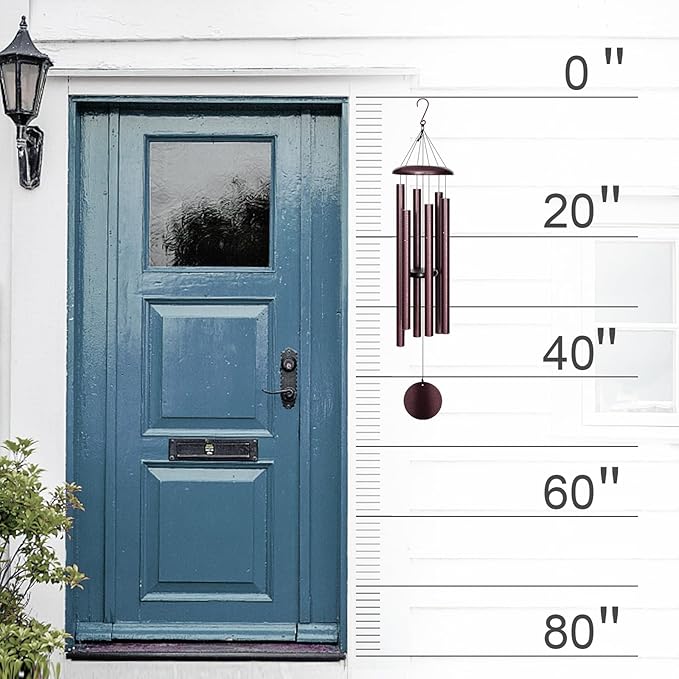 45'' Large Wind Chimes for Outside with Deep Tone, Wind Chimes Outdoor Garden & Patio Hanging Décor, Sympathy Gifts. Bronze-Ruum Studio Home