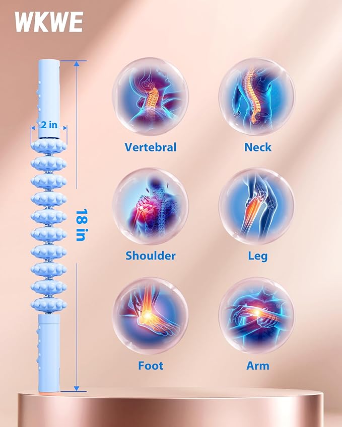 Muscle Roller Stick with Trigger Points - Bendable Body Massage Stick to Help Legs, Back, Neck Recovery, Relief Muscle Soreness, Cramping and Tightness-Ruum Studio Home
