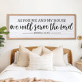 As For Me And My House We Will Serve The Lord Framed Wall Art, 40''×15'' Positive Religious Rustic Bible Verse for Christian God Jesus Christ Prayer, Vintage Long Holy Catholic Scripture Decor-Ruum Studio Home