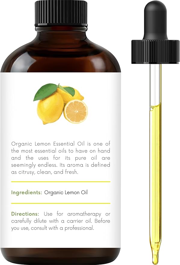 Handcraft Blends Organic Lemon Essential Oil – 1 Fl Oz – 100% Pure and Natural – Premium Grade Essential Oil for Diffuser and Aromatherapy-Ruum Studio Home