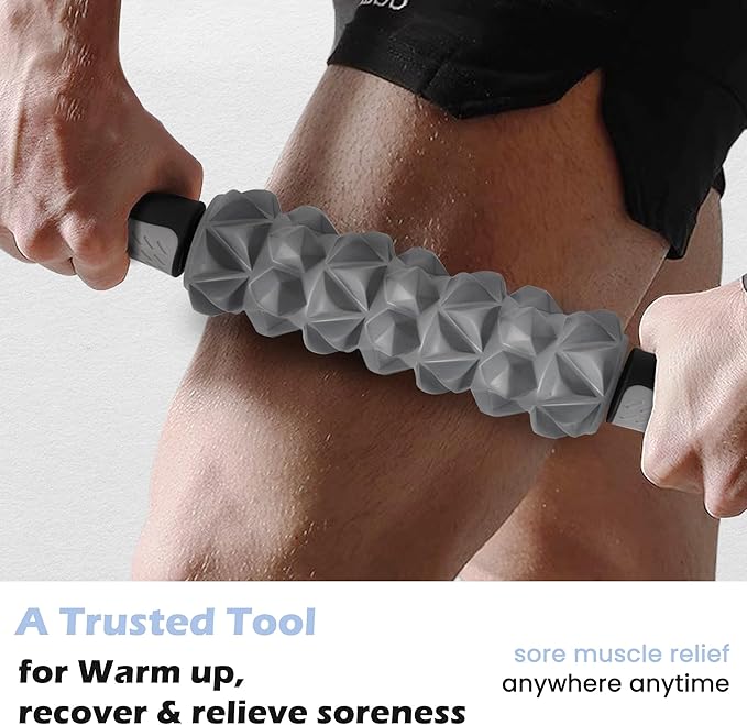 KITWILD Muscle Roller Stick, Massage Roller Stick for Athletes, Body Massage Stick for Muscles Deep Tissue, Muscle Relaxation Roller for Physical Therapy, Myofascial Release, and Yoga Therapy, Blue-Ruum Studio Home