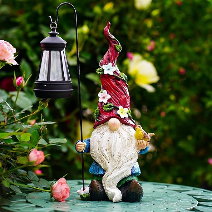 Garden Gnomes Outdoor Statue with Solar Lights,Solar Gnomes Decorations for Yard Outdoor gnome Decorations for Garden, Patio Gnome Gifts for Mom-Ruum Studio Home