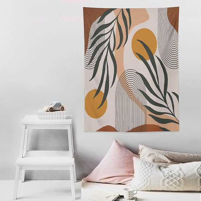 ICMOLYYENLO Boho Plant Aesthetic Tapestry, Abstract Medieval Arch Sun Home Aesthetic Wall Hanging For Bedroom Living Room Dormitory Tapestry 40x60 Inches-Ruum Studio Home