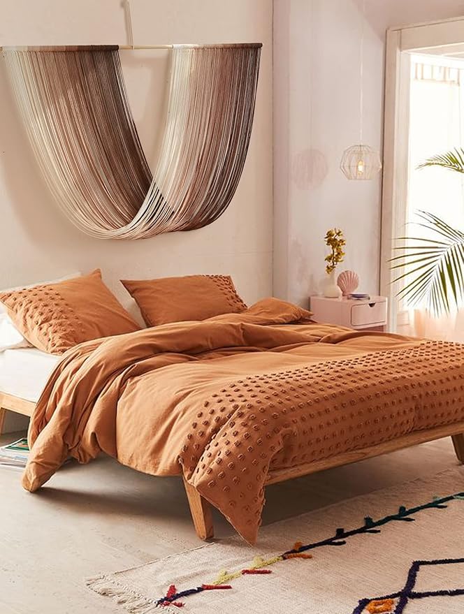 Flber Tie-Dye Macrame Wall Hanging Large Bohemian Yarn Tapestry Wall Décor,59" Wx 35" L-Ruum Studio Home