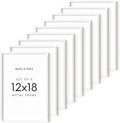 HAUS AND HUES 12x18 White Metal Picture Frames - Features Premium Aluminum, Vertical & Horizontal Hang, Shatterproof Plexiglass - Ideal for Home, Room, Office (12x18 in, White, Set of 9)-Ruum Studio Home