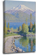 Color harmony mountain scenery blue sky lake wall painting suitable for living room natural scenery painting suitable for bedroom home decoration-Ruum Studio Home