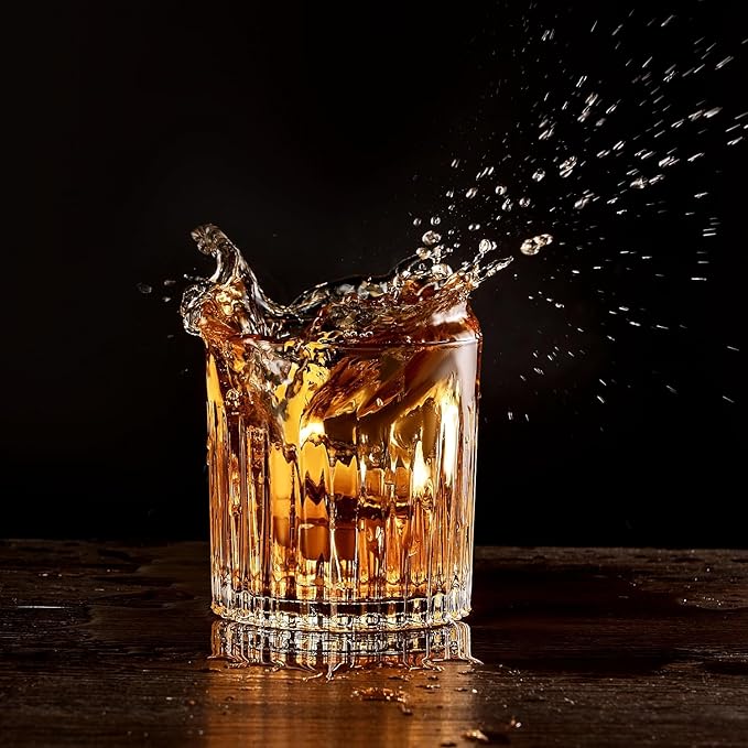 Whiskey Glasses Set of 4,Lead-Free Crystal Old Fashioned Glass,300ml Rocks Glass Tumblers for Drinking Bourbon,Cognac,Irish Whisky,Whiskey Gifts for Men-Ruum Studio Home