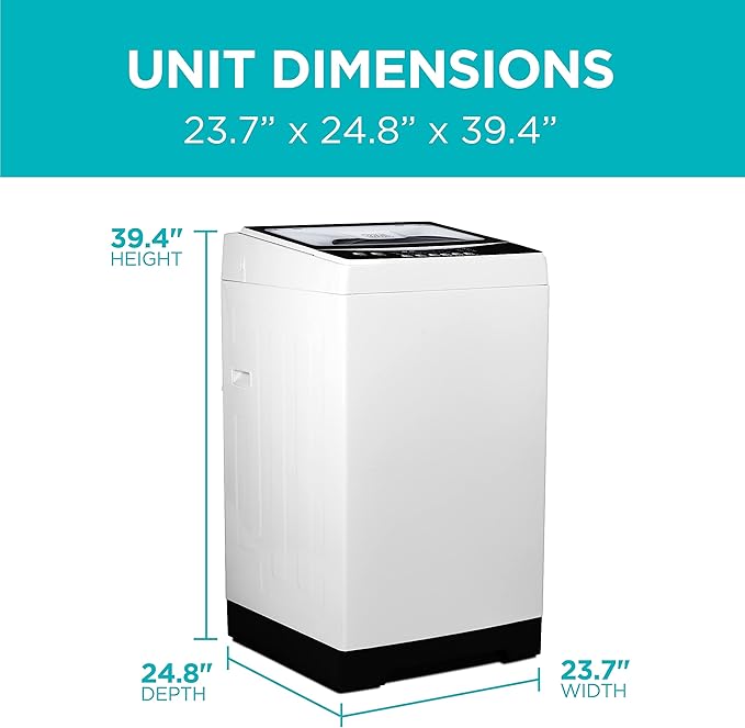 BLACK+DECKER 3.0 Cu. Ft. Portable Washer, 26.5 lb. Capacity Washing Machine, 6 Cycles, Quick Connect Sink Adapter and Drain Hose Included, Transparent Lid & LED Display, BPW30MW, White-Ruum Studio Home