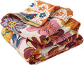 Boho Muslin Blanket for Adults 4-Layer Gauze Twin Size Soft Cozy 100% Cotton Summer Cooling Blanket Floral Decor for Sofa Bed Coverlet Both Sides (Daisy Floral, Twin 60 x 80 in)-Ruum Studio Home