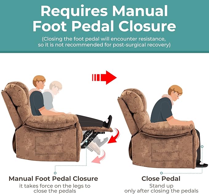 Recliner Chair Rocker Modern Ergonomic Lounge 360 Degree Swivel Single Sofa Seat Living Room Lounge Recliners on Clearance Foam Filling-Ruum Studio Home