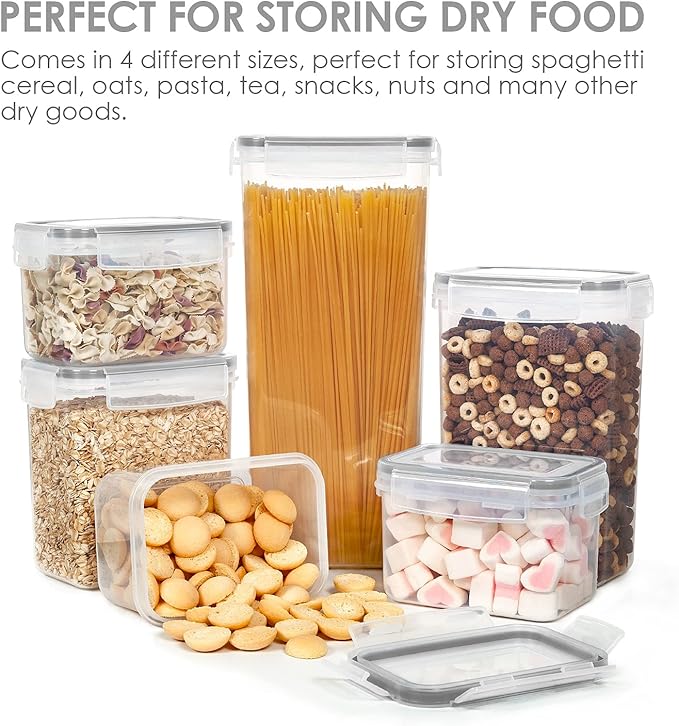 Vtopmart Airtight Food Storage Containers with Lids, 24 pcs Plastic Kitchen and Pantry Organization Canisters for Cereal, Dry Food, Flour and Sugar, BPA Free, Includes 24 Labels，Gray-Ruum Studio Home