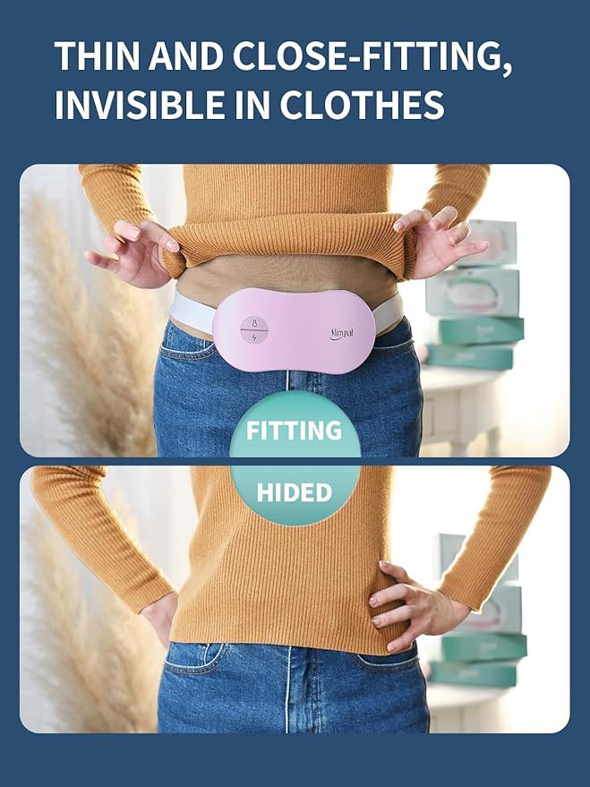 Slimpal Heating Pad for Period Cramps, Portable Cordless Electric Heating Pad for Menstrual Pain Relief Heat Belt, Rechargeable Wearable Heat Pad Gifts for Her Women Girl Wife Girlfriend, Purple-Ruum Studio Home