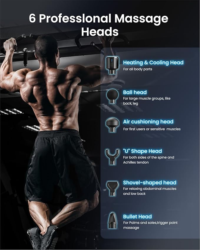 RENPHO Massage Gun Deep Tissue with Heat and Cold, Percussion Muscle Massage Gun Bluetooth with 12mm Amplitude, Handheld Massager Gun, Power+ Thermacool Grey-Ruum Studio Home