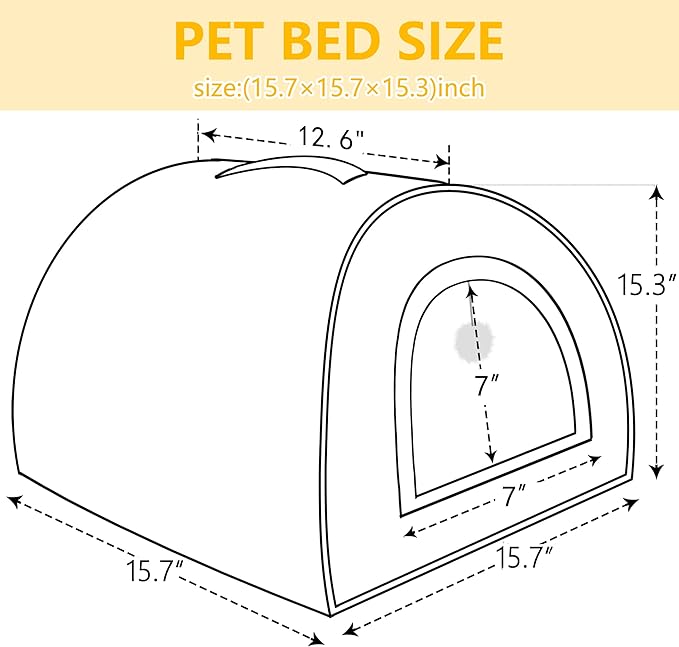 Cat Bed for Indoor Cats，Foldable cat cave，Anti-Slip & Water-Resistant Bottom，cat Houses for Indoor Cats or Small Dogs, Kitten Tent, Rabbit Bed，2 in 1 pet Bed (Dark Grey)-Ruum Studio Home