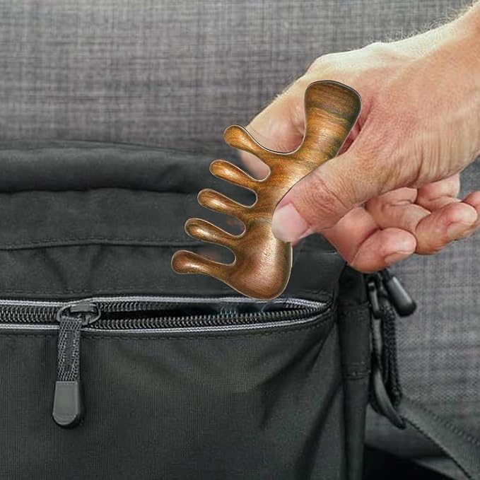 Wood Gua Sha Massage Tools Set,Scraping Scalp Massage Comb,Natural Wooden Gua Sha Tool,Scraping Tool. (Handle Wooden Comb)-Ruum Studio Home