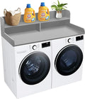 Royxen Laundry Countertop with 2-Tier Shelf Universal Fit, Washer and Dryer Countertop with Storage Space, Shelf Height 11.5 Inches, Solid Wood, Grey-Ruum Studio Home