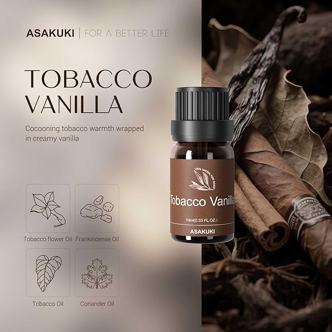 ASAKUKI Essential Oils Set – 6×10ml Cologne-Inspired Unisex Fragrance Oils for Diffusers – Elegant, Clean, and Confident Scents Loved by Women and Men-Ruum Studio Home