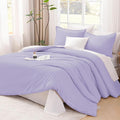 Litanika Lavender Purple Comforter Full Size, 3 Pieces Lightweight Solid Bedding Comforter Set, All Season Fluffy Bed Set (79x90In Comforter & 2 Pillowcases)-Ruum Studio Home
