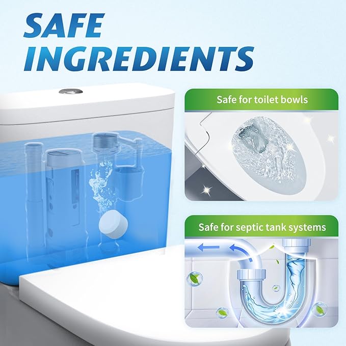 Toilet Bowl Cleaner Tablets - 20 PCS Automatic Bleach Toilet Cleaner Tablets, Slow-Releasing Deodorizing & Descaling, Powerful Bathroom Tank Cleaner-Ruum Studio Home
