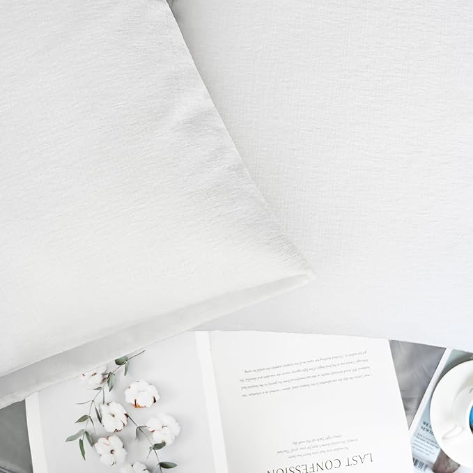 CaliTime Throw Pillow Covers Decorative 20 X 26 Inches Pack of 2 Cozy Chenille Standard Pillow Shams Cases for Couch Sofa Bed Living Room Home True White-Ruum Studio Home