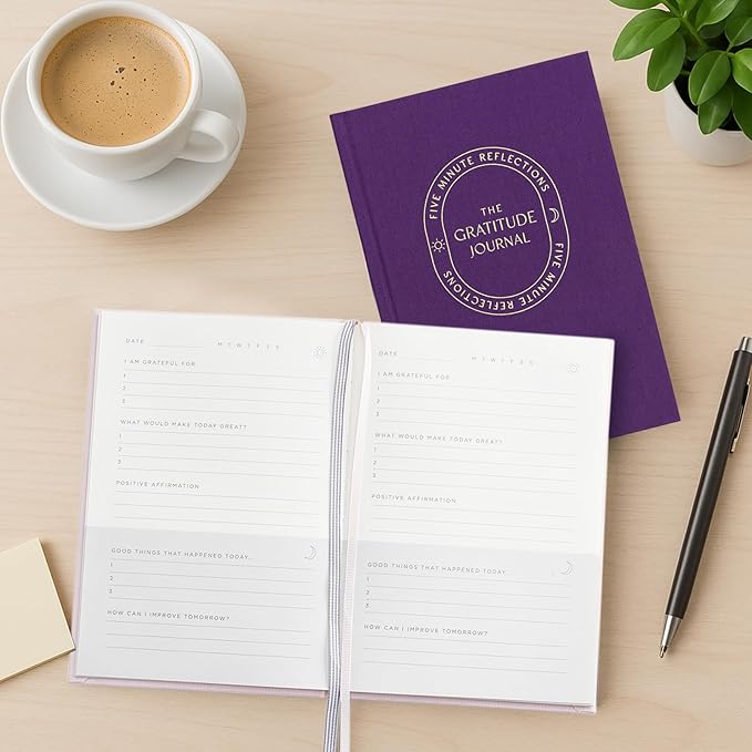 And Per Se Gratitude Journal – Five Minutes a Day to Cultivate Mindfulness, Happiness, Positive Vibes, Affirmations & Self-Reflection – Undated Daily Gratitude Journal for Women & Men (Purple)-Ruum Studio Home