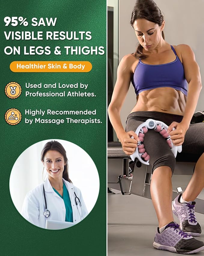 ONUEMP Cellulite Massager Roller, Cellulite Remover Muscle Roller, Fascia Massage Tool for Thigh, Leg, Waist - Anti-Celulitis, Lymphatic Drainage, Body Sculpting, Deep Tissue Pain Relief-Ruum Studio Home