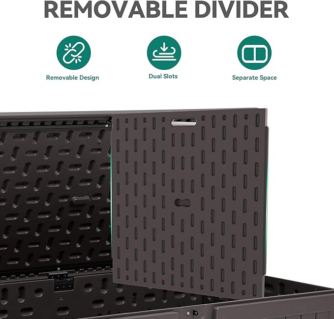YITAHOME 200 Gallon Extra Large Deck Box, Double-Wall Resin Outdoor Storage Box with Flexible Divider for Patio Cushions Pool Supplies Garden Tools, 990 lbs Load Capacity, Lockable (Brown)-Ruum Studio Home