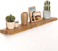 Fun Memories 40" Floating Shelves for Wall, Live Edge Solid Elm Wood Floating Shelf with Invisible Bracket, Wall Mounted Display Wooden Shelves for Bathroom, Kitchen, Bedroom, Natural Color, Set of 1-Ruum Studio Home