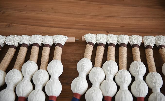 Macrame Wall Hanging Boho Wall Art Handmade Spherical Knot Design with Tassel Fringe, Boho Decor for Bedroom Living Room, for Home Decoration 27" W x 33" L-Ruum Studio Home