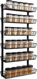 SWOMMOLY Adjustable Wall Mount Spice Rack, 6-Tier Dual-use (Multi-use) Organizer, Black-Ruum Studio Home