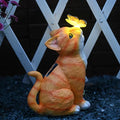 Cat Garden Figurines Outdoor Decor Solar Statue with LED Lights for Patio Lawn Yard Art Decoration Housewarming Garden Gift-Ruum Studio Home