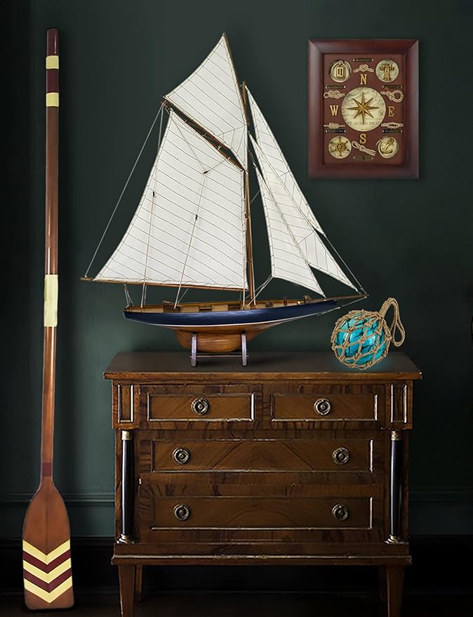 SAILINGSTORY Nautical Wall Decor Knot Board Frame Maritime Decor Coastal Compass Decor-Ruum Studio Home