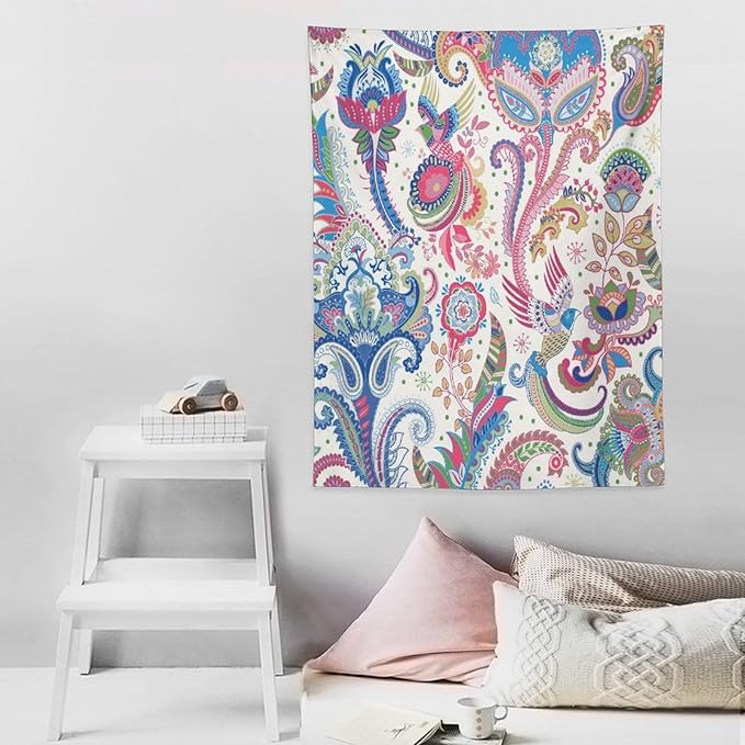 Boho Floral Tapestry, Abstract Mandala Plant Colorful Floral Home Art Wall Hanging for Bedroom Living Room Dormitory 40x60 Inch-Ruum Studio Home