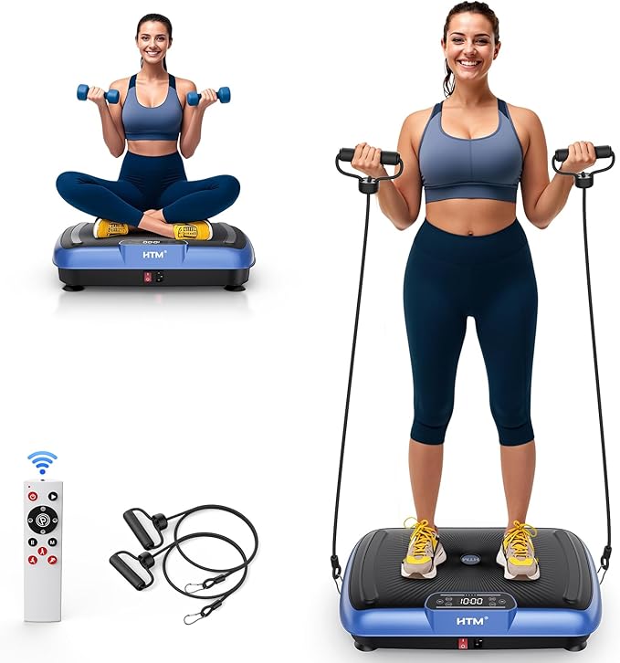 Vibration Plate Exercise Machine - 180 Speeds & 300 lb Capacity, Full Body Workout Vibration Platform with Remote Control for Lymphatic Drainage, Weight Loss & Toning-Ruum Studio Home