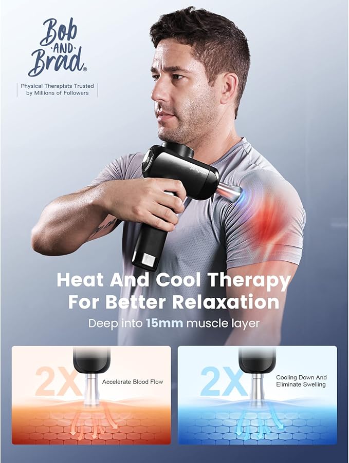 BOB AND BRAD X6 Pro Massage Gun Deep Tissue Percussion with Metal Head Therapy, Professional Muscle Massage Gun for Athletes, Electric Massager Gun for Pain Relief-Ruum Studio Home