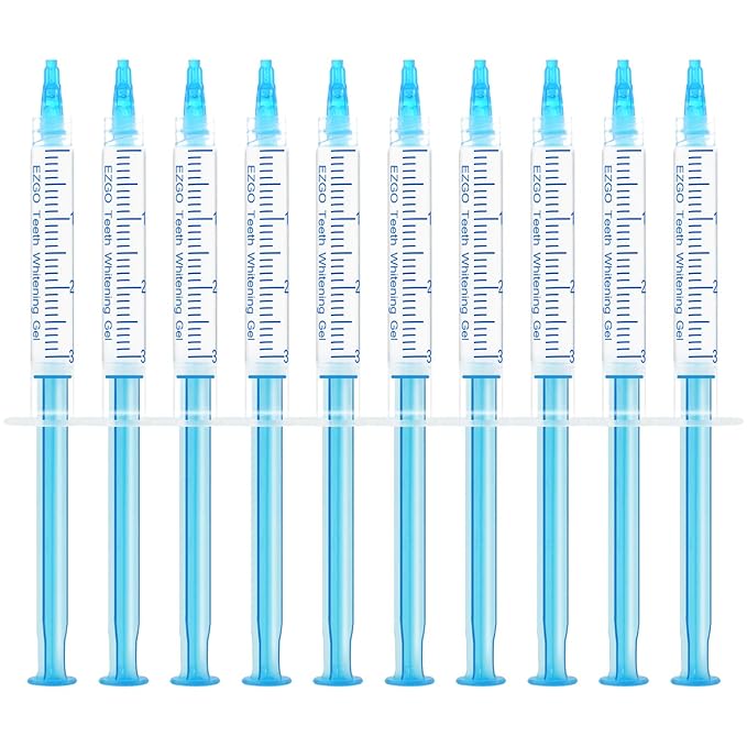 EZGO 10 Pack Teeth Whitening Gel Refills 22% Bleaching Gel, No Sensitive Teeth Whitener, Great for Sensitive Tooth Whitening, Carbamide Peroxide Teeth Whitening Gel, Mint Flavor (10X 3ML)-Ruum Studio Home
